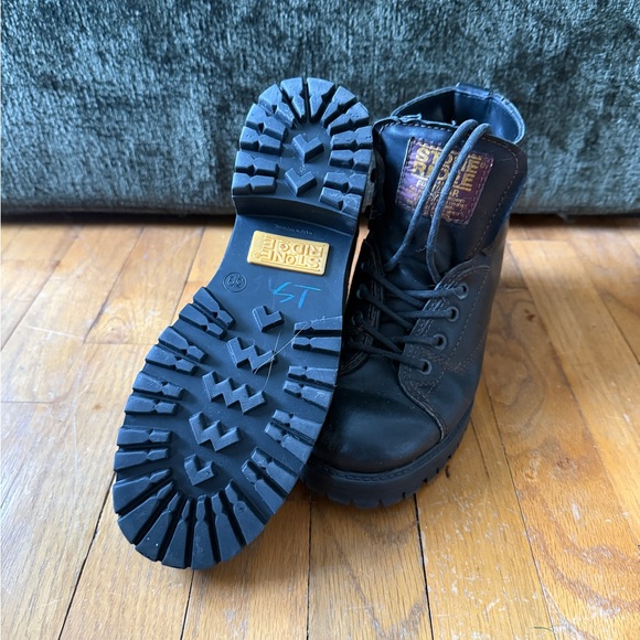 ALDO Stone Ridge Black Leather Lace-Up Boots - Picture 2 of 5